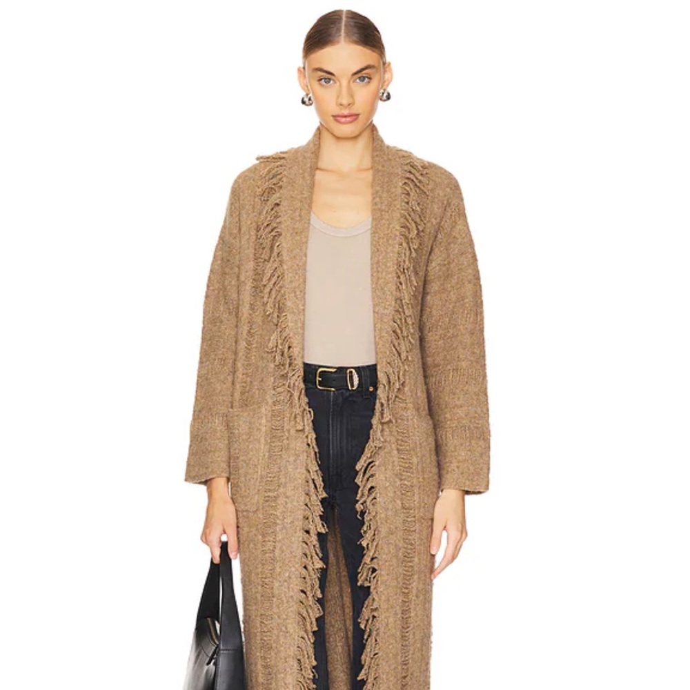 Line & Dot Altura Long Cardigan in Toffee size XS